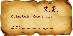 Klimstein Rozália névjegykártya
